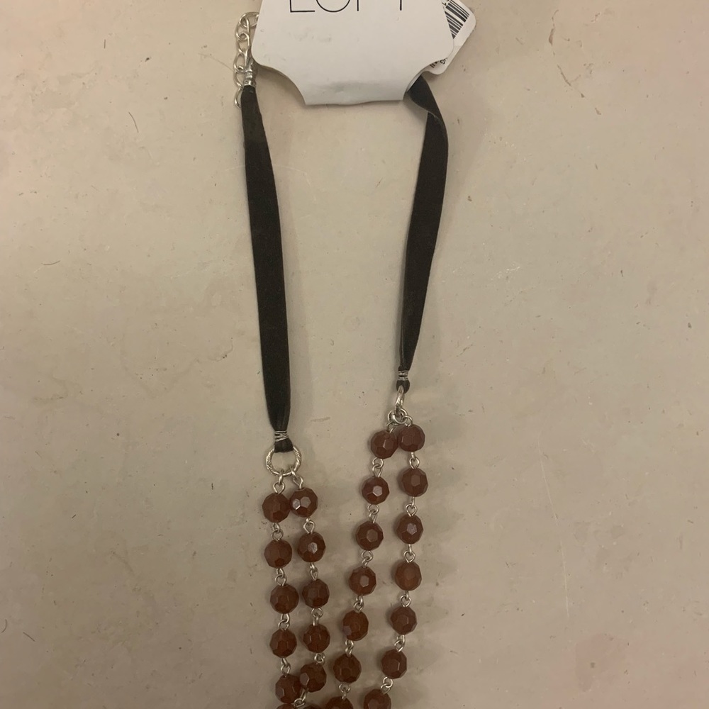 COPY - NWT Ann Taylor Loft Suede and Bead Necklace